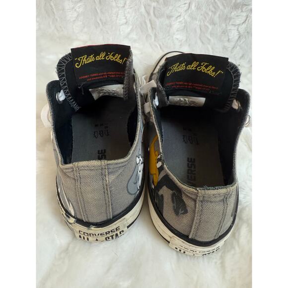 Converse Looney Tunes Chuck All Star Low Top Gray Bugs Bunny Daffy Duck M6 / W8 - Picture 12 of 13